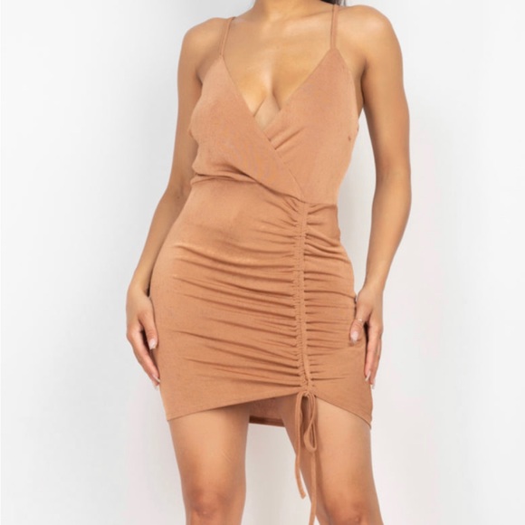 Tan Mini Dress - Picture 1 of 3